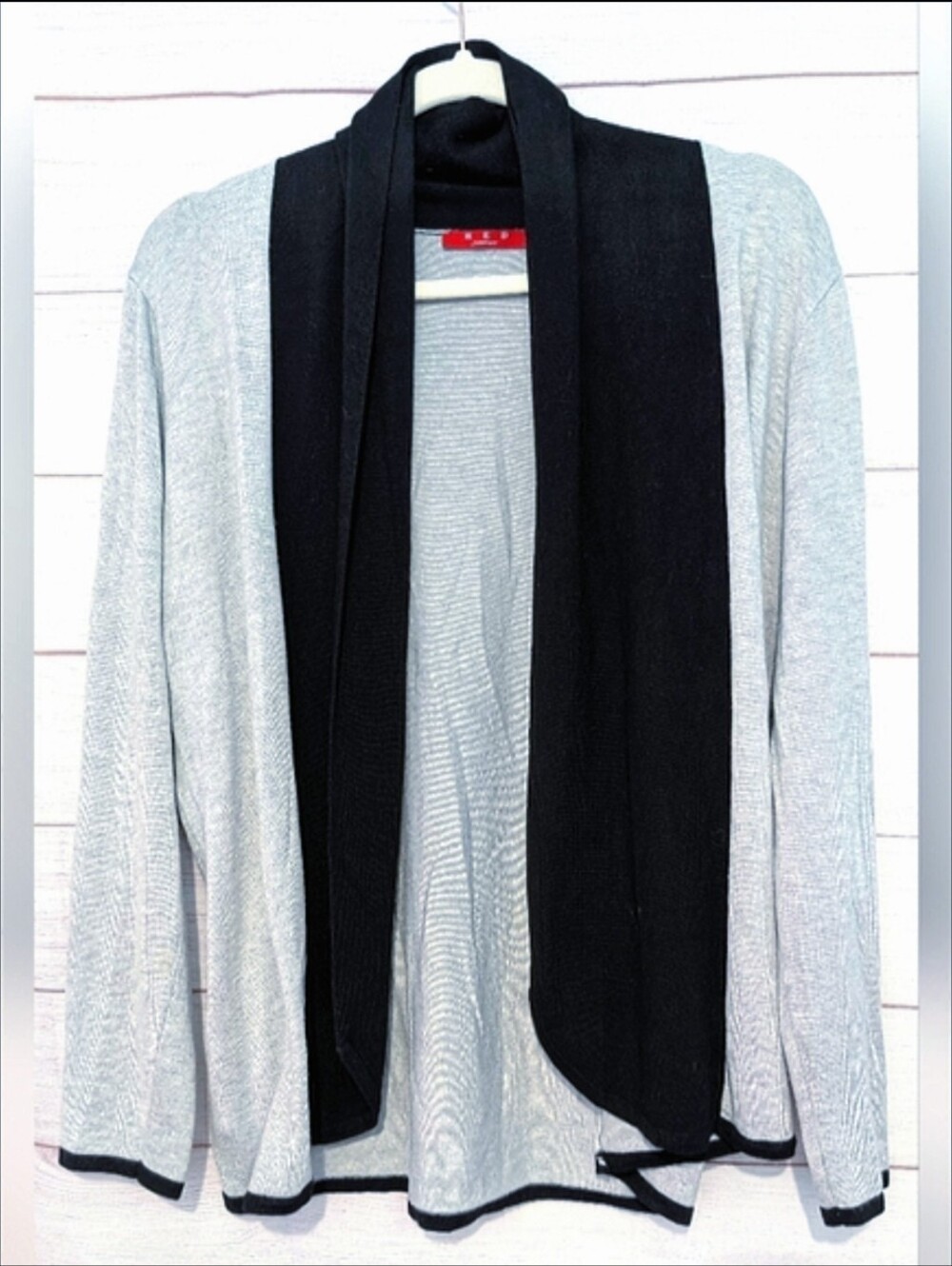 RED brand Black and Gray Open Front Cardigan Size 1X